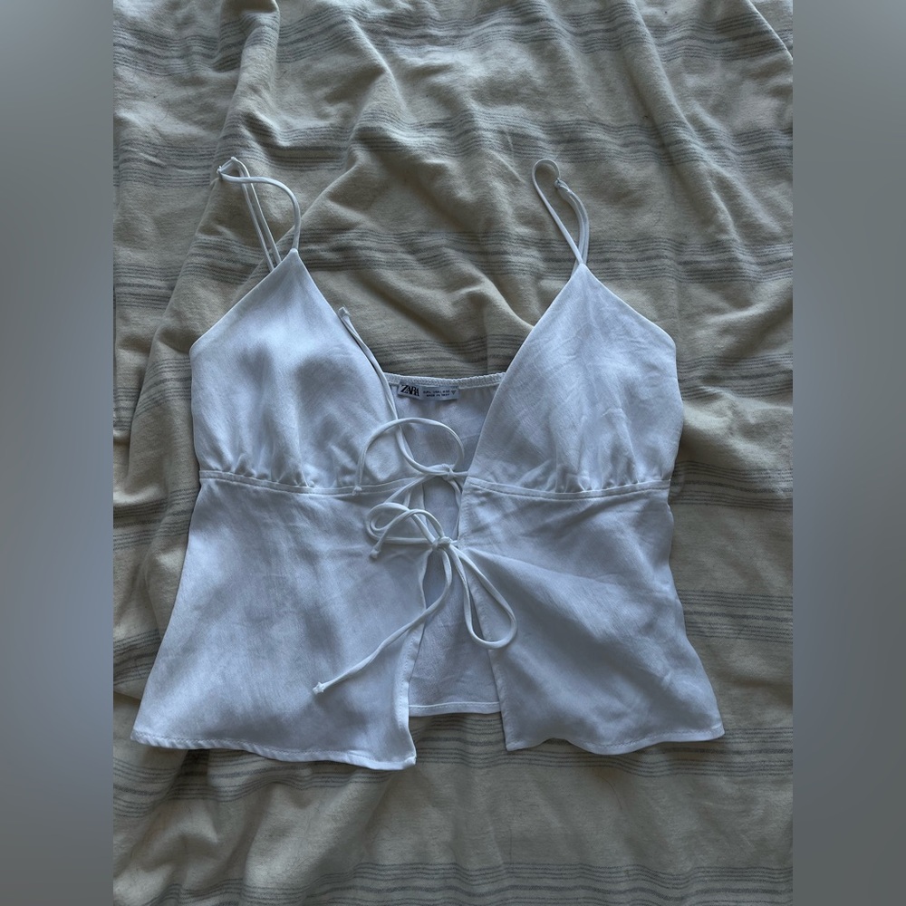 Zara - Satin effect top with bow